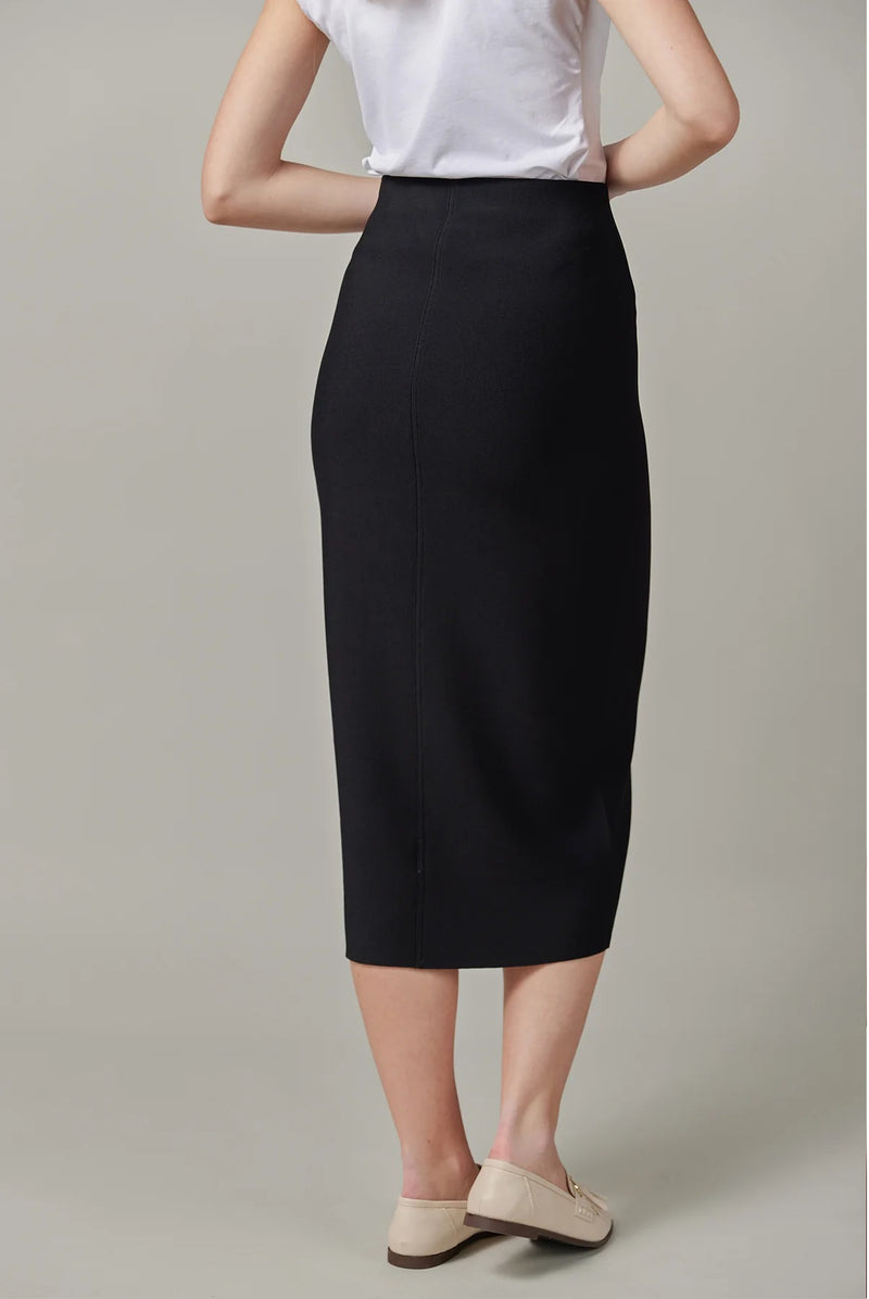 Knit Midi Skirt Black
