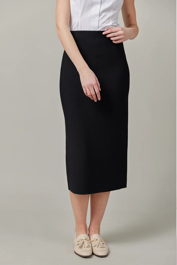 Knit Midi Skirt Black