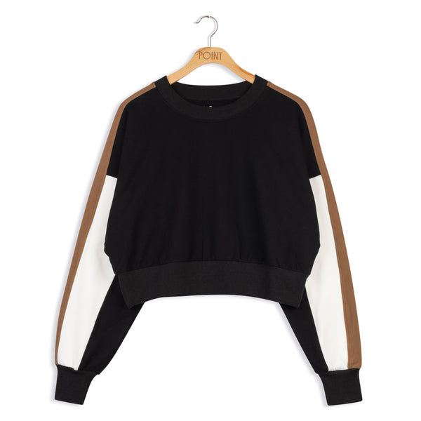 Crop Col/Block Swatshirt