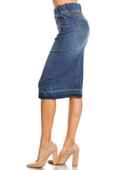 7557D Indigo Denim Skirt